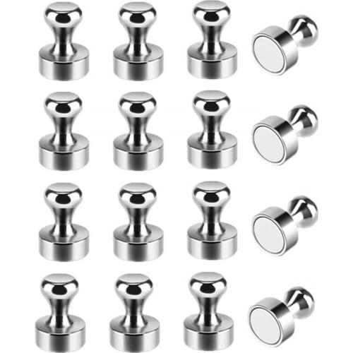 16 Pcs Magnetic Push Pins, Thumb Tacks, Refrigerator Fridge Magnets, Whiteboard Magnets for School, Home, Office
