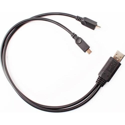 30pcs/lot USB 2.0 A Male to 2 Dual Micro USB Male Y Splitter Data Charge Adapter Cable