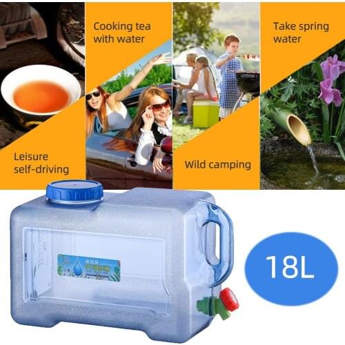 18L Car Bucket Outdoor BPA-Free Reusable Plastic Water Bottle Gallon Jug Storage Container With Switch Safe Food Plastic Barrels