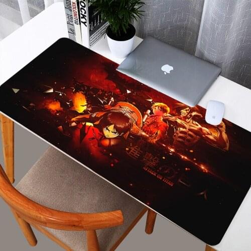 Large Anime Gaming Mouse Pad Attack on Titan Mousepad Keyboard And Mouse Laptop Mat Computer Mause Pads Desk Mat Extended Size