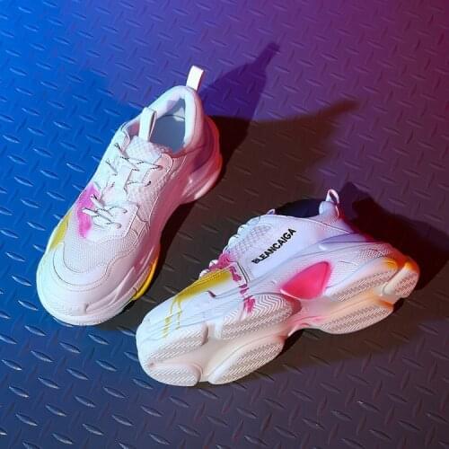 All Black Graffiti Shoes Womens High-Heeled Feet Small Breathable All-match Platform 20 Spring Dirty Shoes Wave Shoes