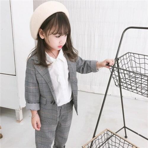 DFXD High Quality Children Clothing Set 2018 Autumn New Brand Toddler Boys Girls Long Sleeve Single Button Blazer+Pant 2pc 2-8Y