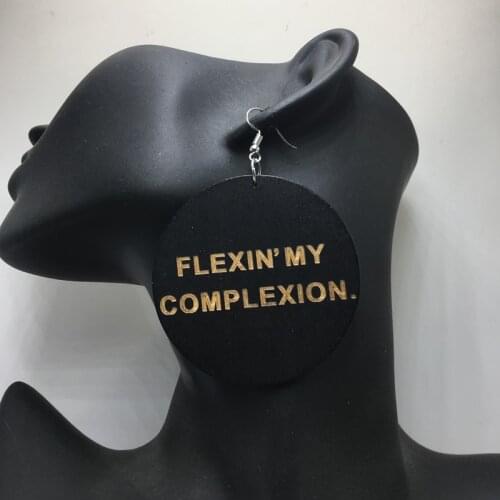 FLEXIN' MY COMPLEXION Wooden Earrings