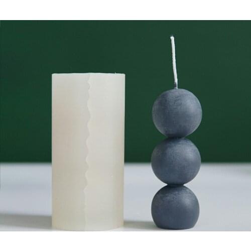 3D 3 Balls Shape Candle Mold Home Wedding Candles Silica Molds Plaster Aromatherapy Fragrant Mould Wax Making Tool