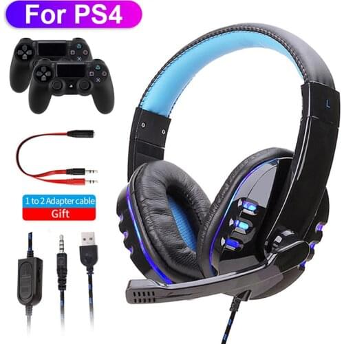 LED Light Gaming Over ear Headset Gamer casque Deep Bass Game Headphones Earphone for Computer PC PS4 XBox audifonos gamer fones