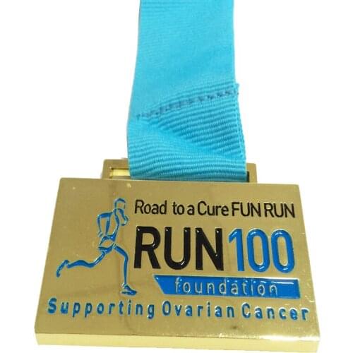 Custom Design Engraved and Soft Enamel Running Medal