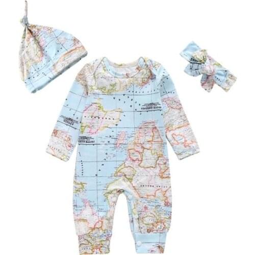 Newborn Baby Girls Soft flower Pattern Long Sleeve Romper Jumpsuit Outfits Clothes