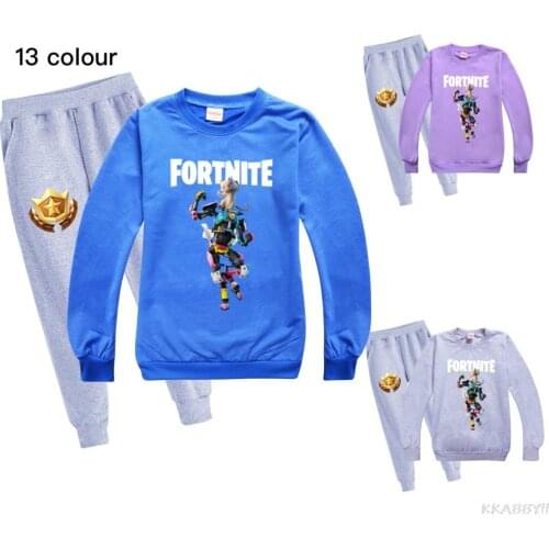 Fortnite Boys Girls Clothing Set Children Costume Kids Long Sleeve Sweatshirt +Pants Sport Tracksuit