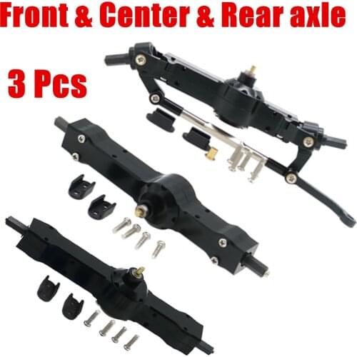 3 Pcs Front & Center &Rear Bridge Axle set HengLong WPL B-1 B-14 B-24 B24 C14 C-14 1/16 Military Truck RC Car part fast shipping