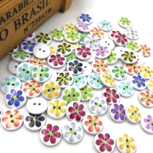 New 30/50/100Pcs Round Wooden buttons Sewing Scrapbook Clothing Gifts Crafts Handwork Accessories 15mm WB315