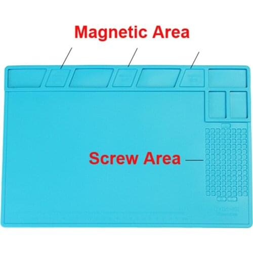 370x240x4mm Magnetic Heat Resistant Silicone Pad Desk Mat Maintenance Platform Heat Insulation BGA Soldering Repair Station Mat