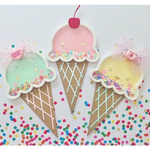 KSCRAFT Ice Cream Shaker Metal Cutting Dies Stencils for DIY Scrapbooking Decorative Embossing DIY Paper Card