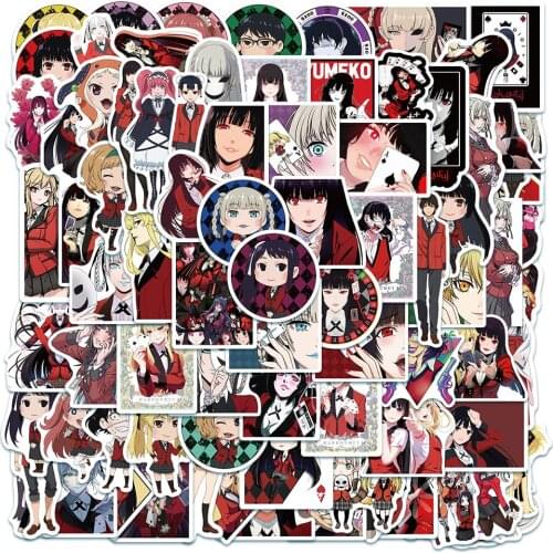 TD ZW 100Pcs/lot Japanese Anime Kakegurui Sticker Decal for Laptop Skateboard Luggage Motor Guitar Child Toys Stickers