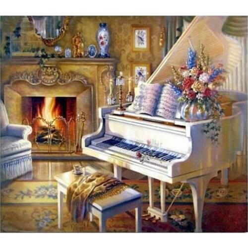New Embroidery Counted Cross Stitch Kits Needlework - Crafts 14 ct DMC DIY Arts Handmade Decor -Piano