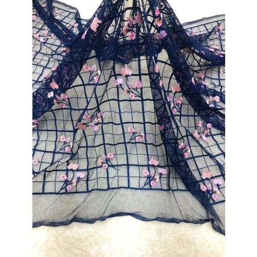 New Style Mesh Embroidery African Lace Fabric 2021 High Quality Lace Water Soluble Fashion Soft Lace Fabric 5 Yards