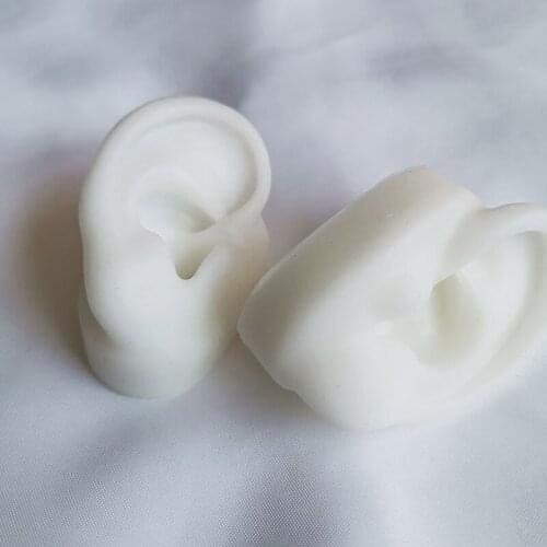 One pair Soft silicone ear model simulation human ear model ear picking red/white/black/yellow/skin color ear