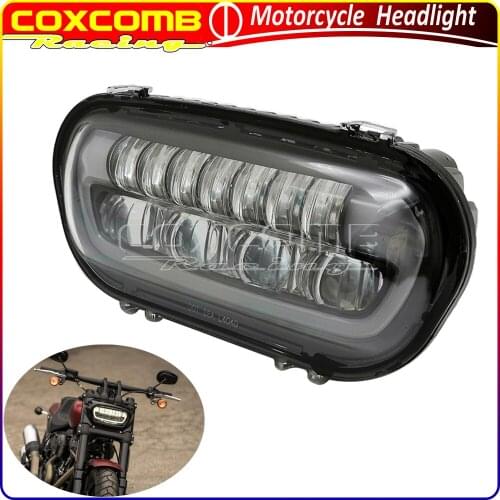 For Harley Fat Bob 2018-2019 Motorcycle 24V 6000K LED 9.8 Inch High/Low DRL Beam Front Head Lamp HeadLight Fog Light Assembly