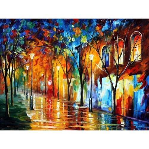 Landscape Modern paintings with Palette knife art oil on Canvas chill energy Handmade high quality