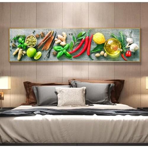 Modern Peppers Vegetables Fruits Fashion Kitchen Decor Long Wall Posters Home HD Spray On Canvas Oil Painting Bedroom Pictures