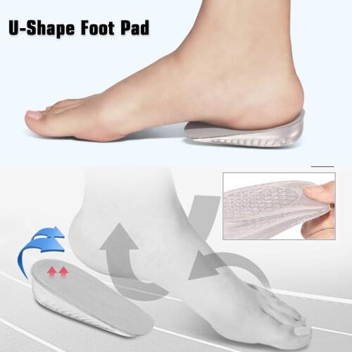 1 Pair Height Increase Insole Invisible Heightening Insole Sillicone 2-Layer Foot Heel Honeycomb Breathable Insole Support
