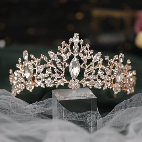 Vintage Crystal Crown Tiaras Bride Wedding Hair Accessories Crystal Headband Headpieces Bridal Hair Jewelry Crown And Tiara Gift