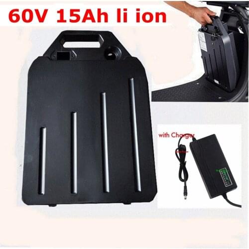 Waterproof 60V 15Ah Lithium ion battery BMS li ion Detachable battery for 1500W citycoco Halle X7X8X9 scooter + 2A charger