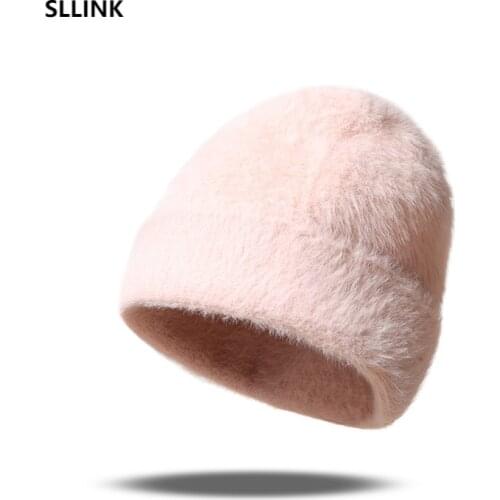 Spot dome cashmere blended knitted hat solid color double-sided Pullover ear protection cold Hat Womens warm hat