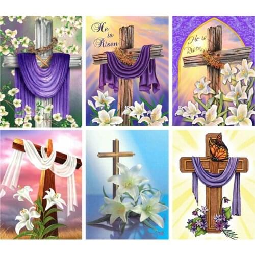 Yujohom 5D DIY Diamond Painting by Number Religion Christian Diamond Embroidery Sale Flower Crystal Rhinestones Mosaic Wall Art