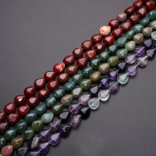 160pcs Natural Stone Malaysian Jades Onyx Waterdrop Flat Loose Beads Charm Pendants for Jewelry Making DIY Bracelet Earring Free