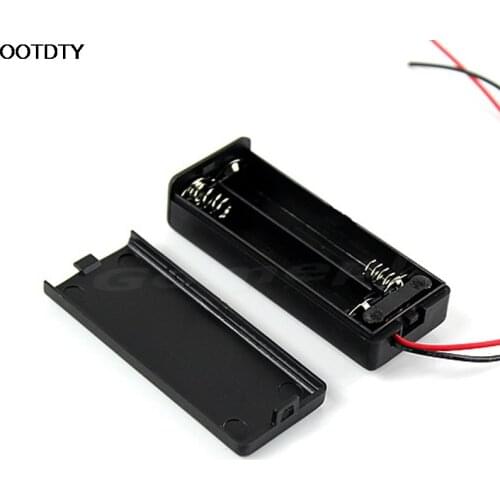 2 x AAA Battery Box Case Holder With Wire Leads Side By Side Battery Box Connecting Solder For 2pcs AAA Batteries dropshipping