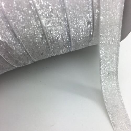 3 yards/lot 3/4"(20mm)Wide Glitter White Velvet Ribbon Headband Clips Bow Wedding Decoration