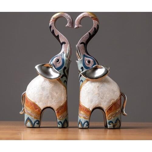 Home Decoration Accessories Indian Elephant Feng Shui Ornaments Sculpture Home Decor Elephants House Decoration Resin Art
