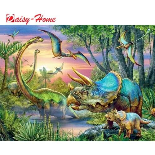 Full Square/Round Drill 5D DIY Diamond Painting dinosaur forest Embroidery Cross Stitch 5D Home Decor