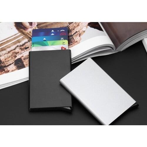 Automatic Card Holder Case Bags Men Pop Up Business Card Pack Aluminum Alloy Portable Male Metal Passport ID Card Wallet