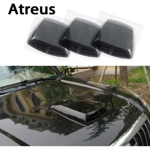 Atreus Carbon Fiber Car Decorative Air Flow Vent Cover Hood Stickers For Mercedes benz W204 W203 W211 AMG Mini cooper Skoda