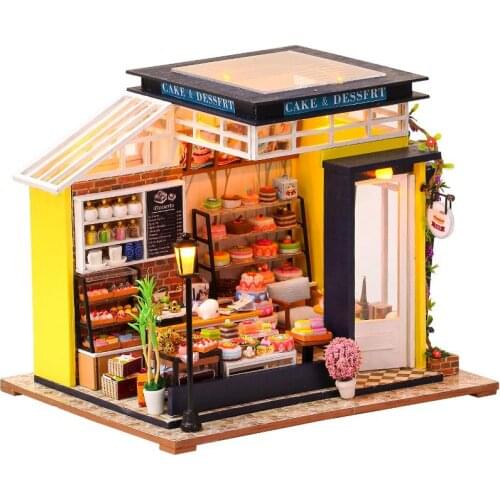 Kids Toys Diy Dollhouse Assemble Wooden Miniatures Doll House Furniture Miniature Dollhouse Puzzle Educational Toys For Children