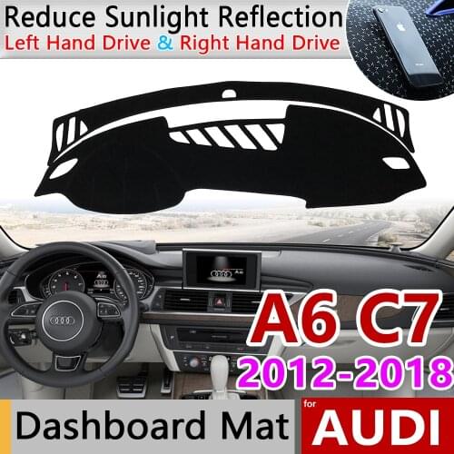 For Audi A6 C7 2012~2018 4G Anti-Slip Mat Dashboard Cover Pad Sunshade Dashmat Carpet Car Accessories S-line 2013 2014 2015 2016