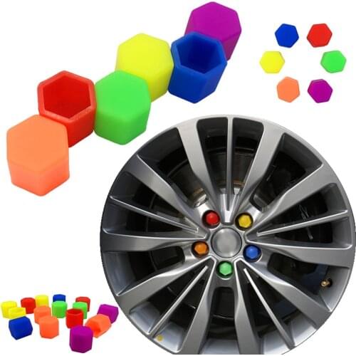 20pcs/bag 17mm Wheel Nut Covers Car Bolt Caps Wheel Nuts Silicone Covers Practical Hub Screw Cap Protector Car Accessories