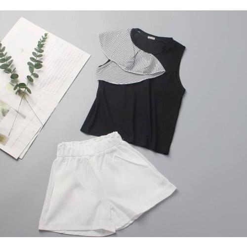 Baby Girls Clothing Sets 2021 Summer Fashion Cotton Toddler Girl Patchwork Vest and Shorts 2pcs Outfits Children Casual Costumes