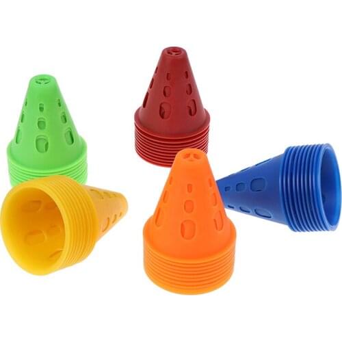 Brand New 10Pcs/Lot Sport Football Soccer Rugby Training Cone Cylinder Outdoor Football Train Obstacles For Roller Skating