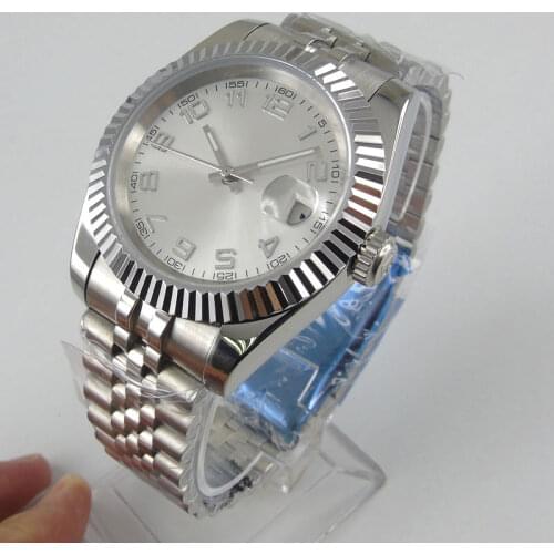 39mm Fluted Bezel Selfwinding Men Watch Movement jubilee bracelet Glide Lock Bracelet Date Magnifier