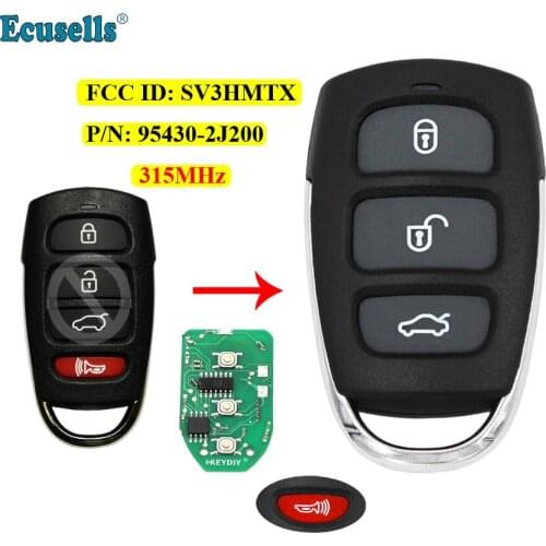 Upgraded 3+1/4 Buttons Remote Car Key Control Fob 315mhz 433MHz for KIA Borrego 2009-2011 FCC ID: SV3HMTX P/N: 95430-2J200