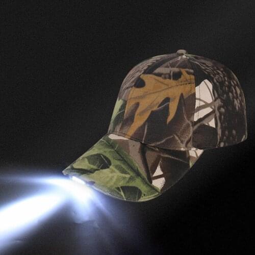 Wholesale party flash light outdoor fishing LED Lamp Hat Camouflage baseball cap
