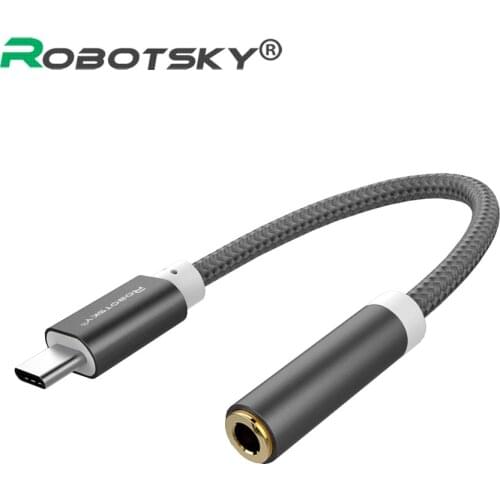 Braided USB3.1 Type C To 3.5mm Audio Cable Converter Adapter USB-C 3.1 Type-C Male To 3.5 Earphone AUX Jack For Letv 2 Xiaomi 6