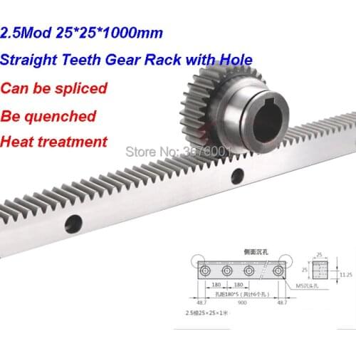 2.5Mod 25*25*1000mm Gear Rrack Precision CNC Rack Straight Teeth Toothed Rack Be Hardened Quenched