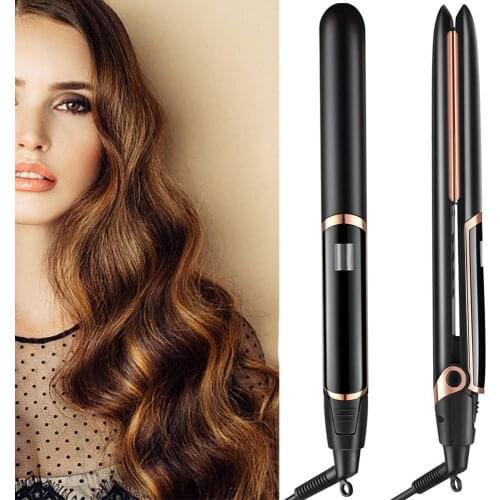 Professional Infrared Hair Straightener Curler Hair Flat Iron Negative Ion Infrared Hair Straighting Curling Iron LED Display