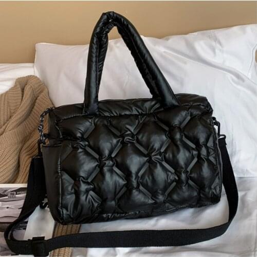 Luxury Women Handbag 2021Winter Space Pad Cotton Feather Down Bag Big Capacity Designer Shoulder Tote Bags Female Crossbody Pack