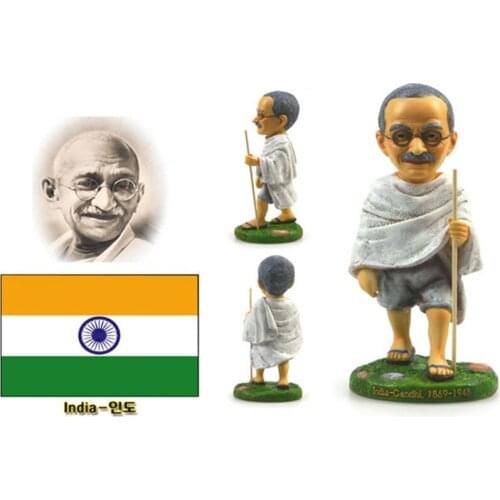 Hand-painted Mahatma Gandhi, India Resin Crafts World Celebrity Statue Tourism Souvenir Gifts Collection Home Decortion