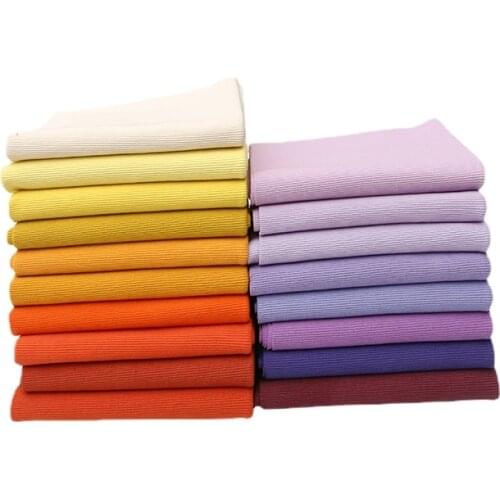 Width 43'' Purple Series Simple Elastic Rib Pure Cotton Fabric By The Yard For Neckline Cuff Accessories Material