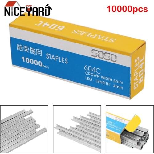 NICEYARD 10000Pcs/set Stainless Steel Door Shaped Staples For Nail Gun Branch Machine Binding Supplies Tape Tool